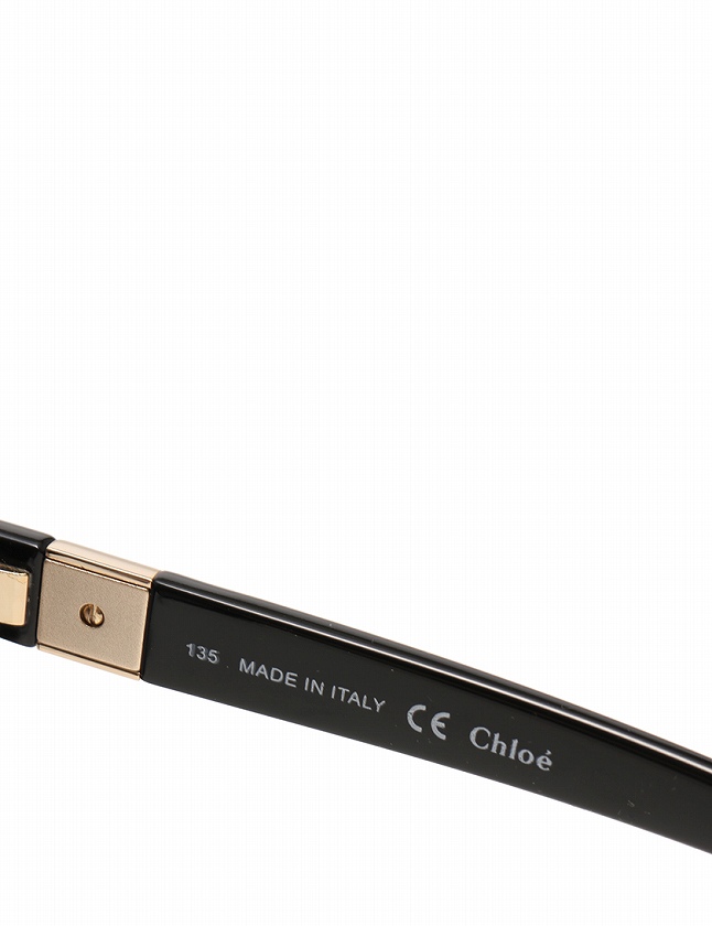 クロエ CHLOE サングラス 黒 ダークグレー 小物 プラスチック オーバル