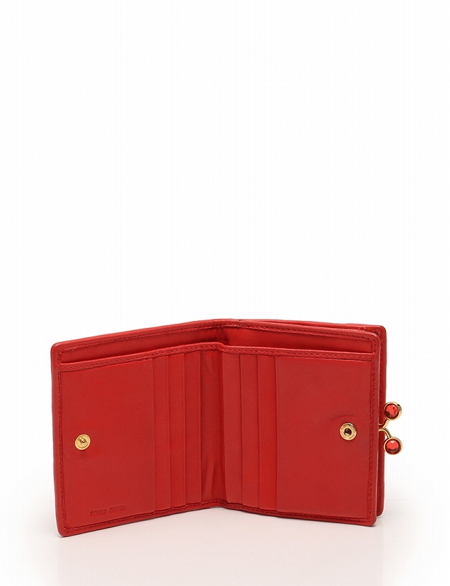 ミュウミュウ miumiu 財布 二つ折り マテラッセ オレンジ 小物