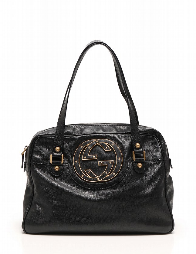 グッチ GUCCI ショルダーバッグ ハンドバッグ 黒 ブラック スタッズGG 