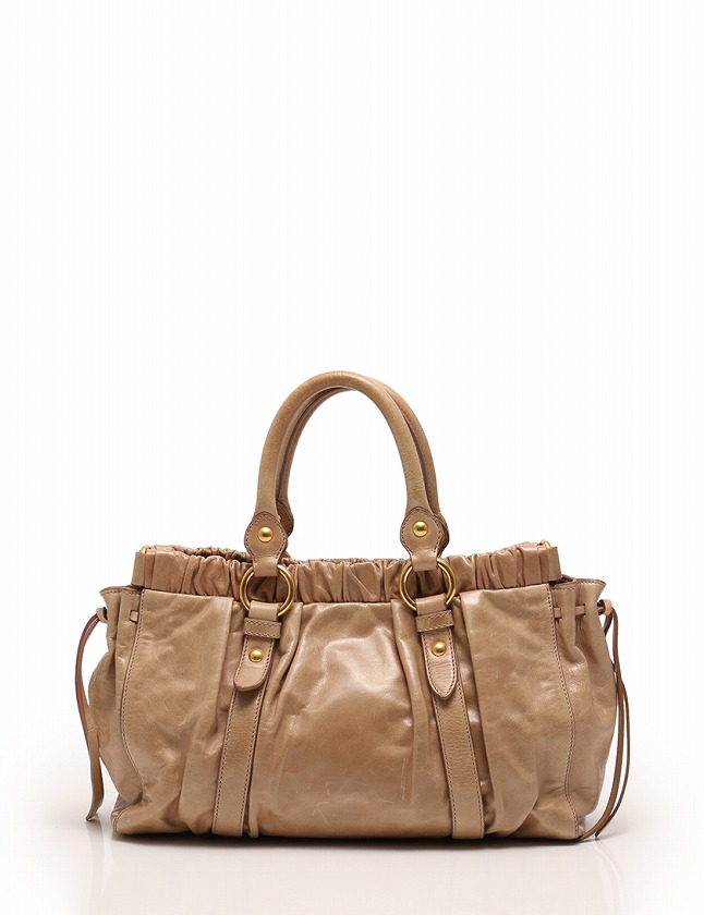 ミュウミュウ miumiu ハンドバッグ ショルダーバッグ ベージュ