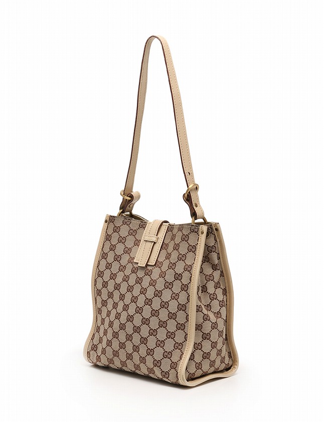 グッチ GUCCI ショルダーバッグ ベージュ GGキャンバス レザー 110292 