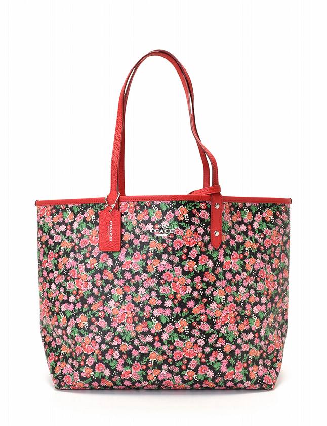 コーチ COACH トートバッグ ショルダーバッグ 赤 レッド マルチカラー  