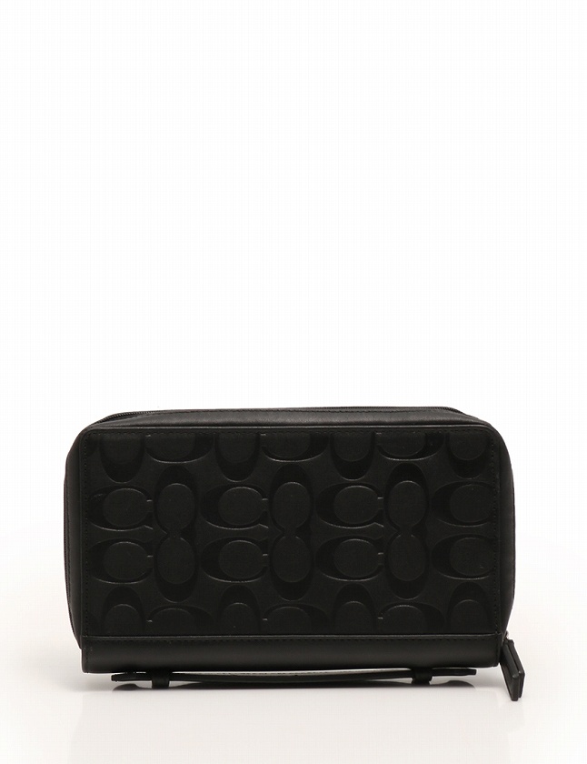 コーチ COACH セカンドバッグ クラッチバッグ トラベルオーガナイザー 黒 ブラック レザー F93209 箱付き メンズ