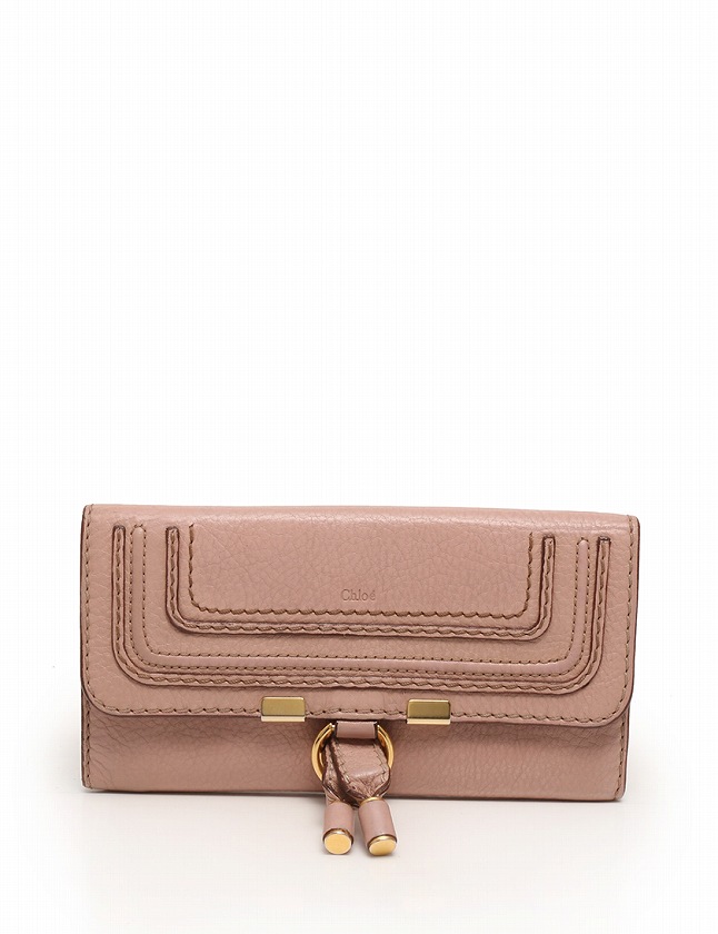 クロエ CHLOE 長財布 マーシー ピンクベージュ ゴールド レザー 3P0573 