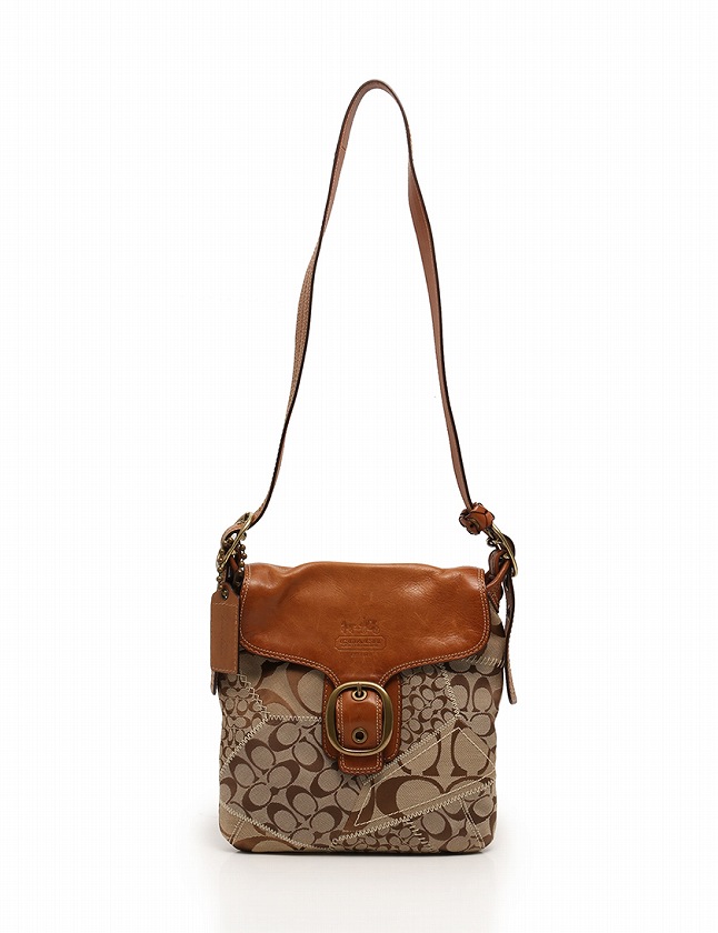 コーチ COACH ショルダーバッグ シグネチャー パッチワーク ベージュ 