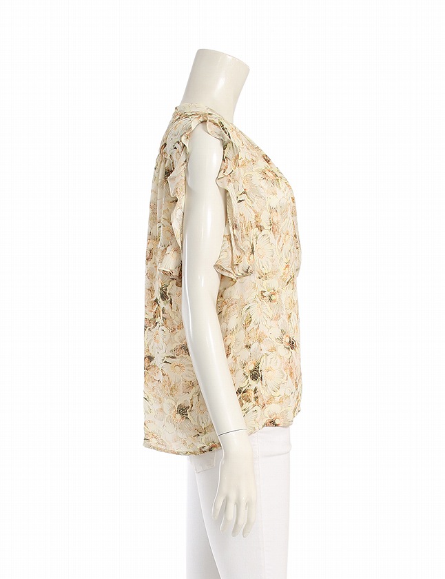 クロエ CHLOE シャツ ブラウス オレンジ アイボリー 茶 S トップス 