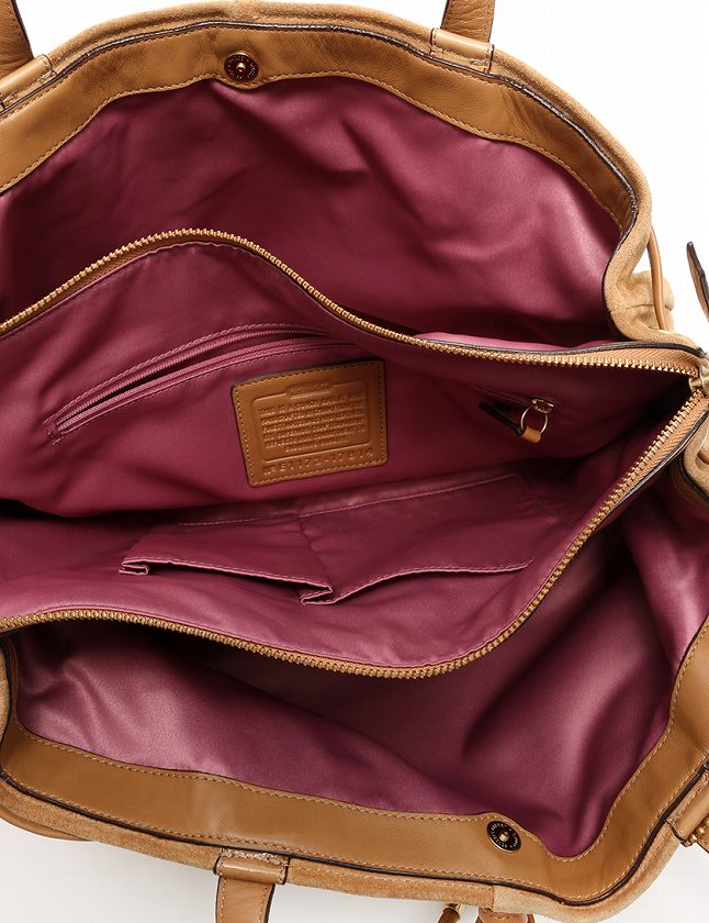 美品　COACH ベージュスエード ハンドバッグ　ショルダーバッグ コーチ COACH バッグ （ベージュ） -waja bazar - 海外