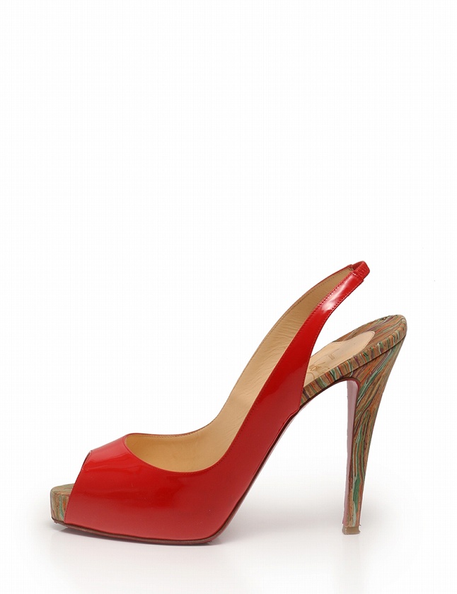 クリスチャンルブタン Christian louboutin パンプス ヒール 赤 マルチ 