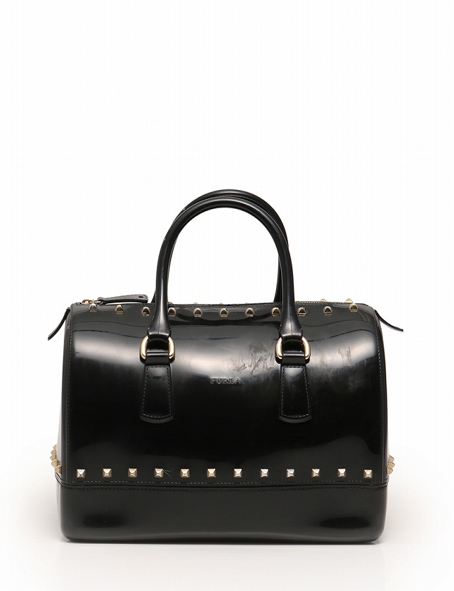 フルラ FURLA ハンドバッグ キャンディバッグ 黒 ブラック ゴールド 