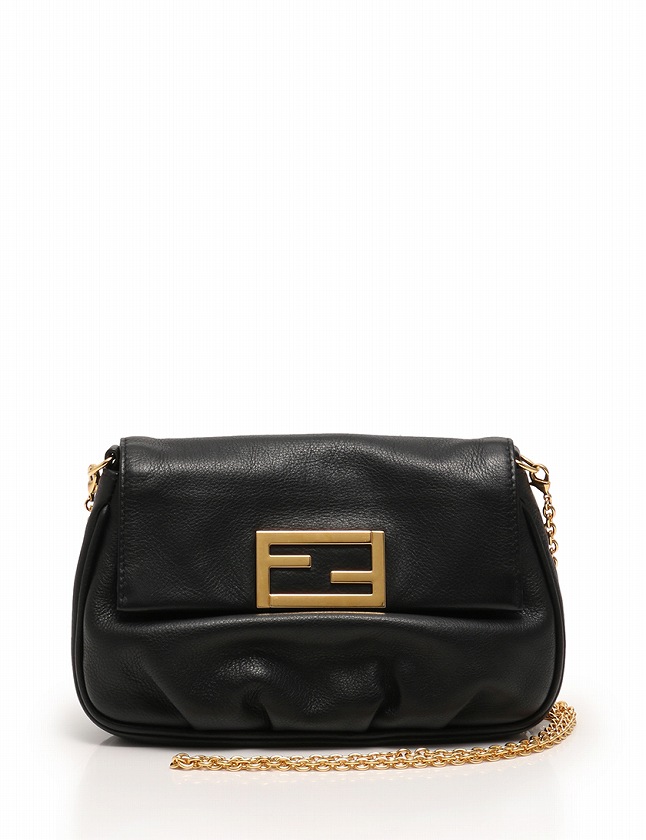 フェンディ FENDI ショルダーバッグ ポシェット チェーン 黒 ブラック  