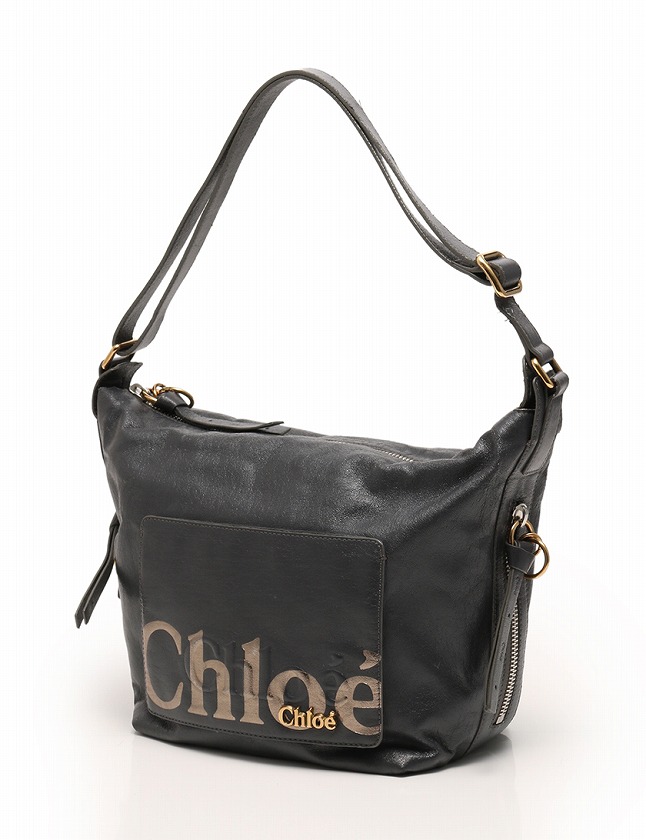 クロエ CHLOE ショルダーバッグ エクリプス グレー ゴールド ロゴ  