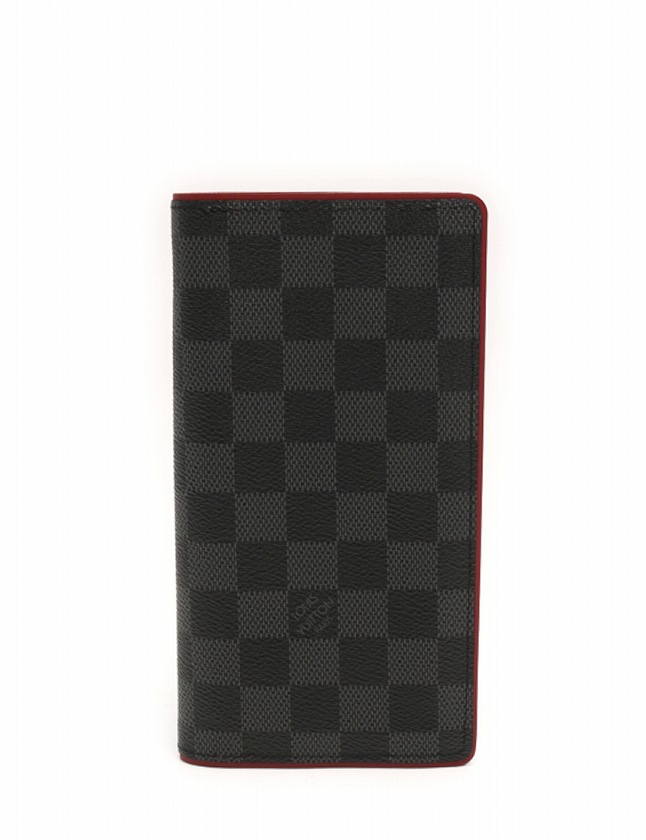ルイヴィトン Louis Vuitton 長財布 ポルトフォイユ ブラザ 二つ折り ダミエ グラフィット 黒 ブラック ボルドー 小物 Pvc レザー N 保存袋付き メンズ 114 ベクトルパーク