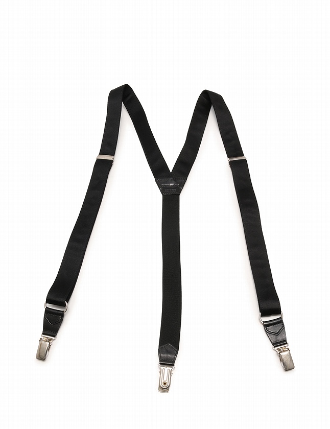 ジョルジオアルマーニ Giorgio Armani サスペンダー 黒 ブラック シルバー 小物 レザー キャンバス メンズ 114 ベクトルパーク