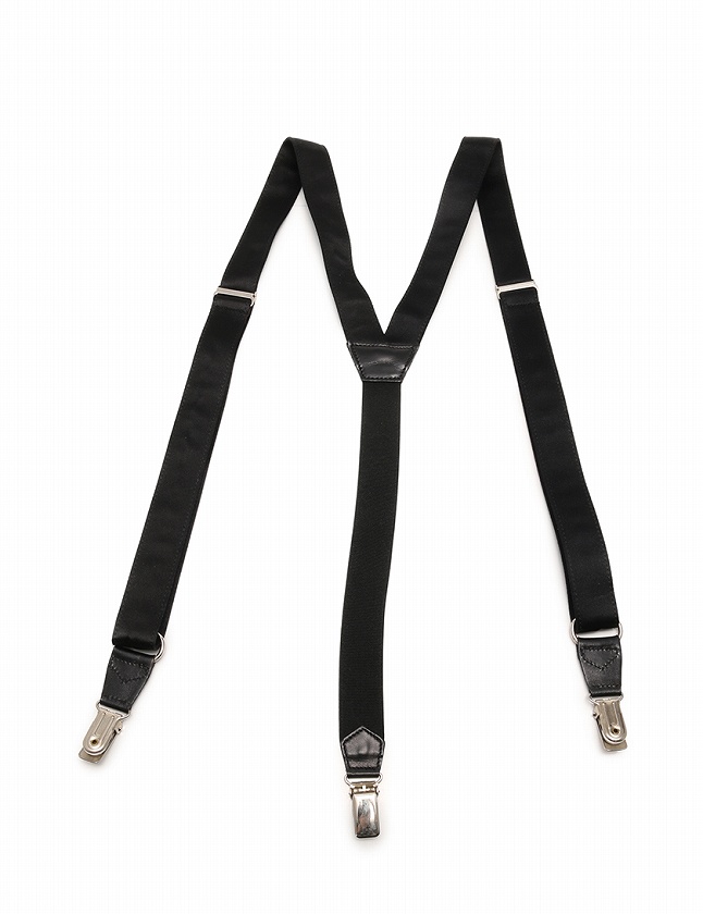 ジョルジオアルマーニ Giorgio Armani サスペンダー 黒 ブラック シルバー 小物 レザー キャンバス メンズ 114 ベクトルパーク