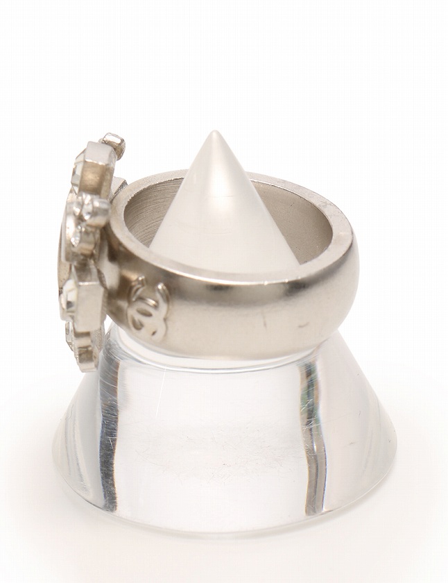 シャネル CHANEL 指輪 リング ココマーク シルバー クリア 06 A  