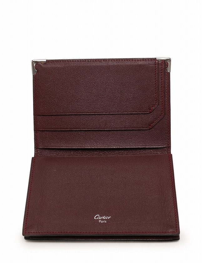 Cartier バーガンディ レザー 名刺入れ 【公式通販】
