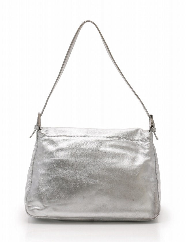フェンディ FENDI ショルダーバッグ マンマバケット シルバー レザー 