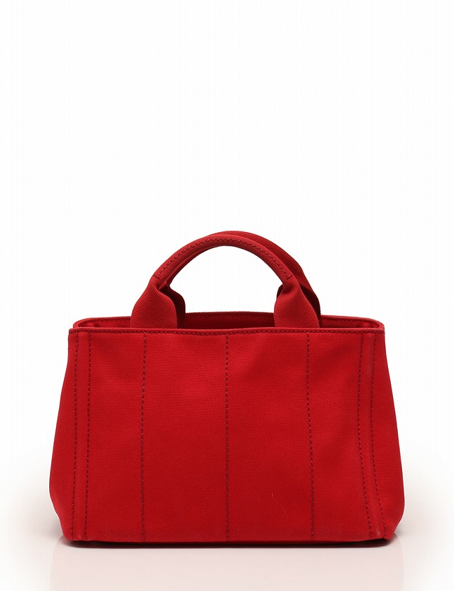 プラダ PRADA トートバッグ ハンドバッグ カナパ ミニ 赤 レッド ロゴ  