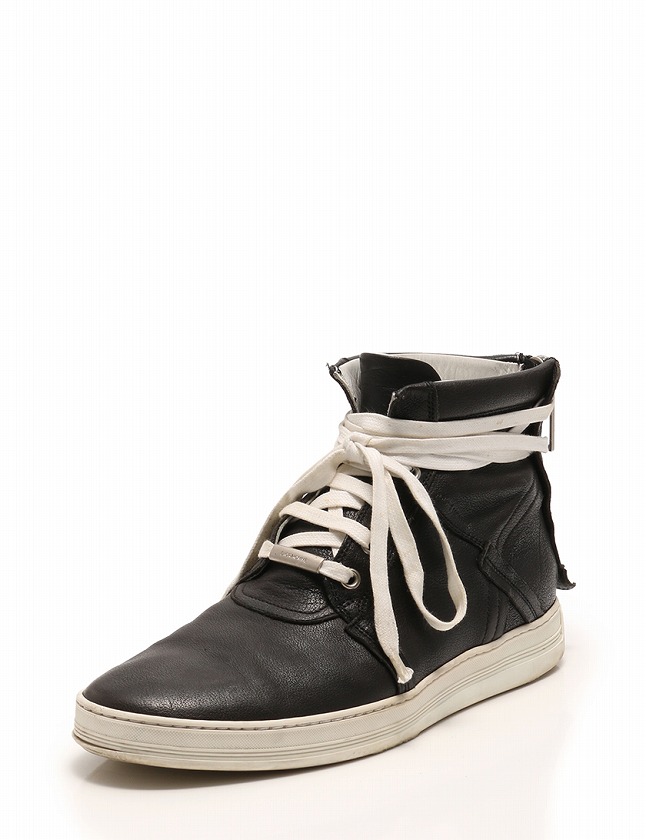 ディオールオム Dior Homme スニーカー ハイカット 黒 ブラック 白 27cm シューズ 42 レザー バックジップ メンズ 114 ベクトルパーク