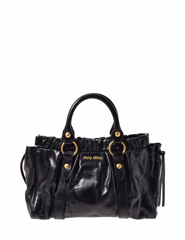 ミュウミュウ miumiu ハンドバッグ ショルダーバッグ 黒