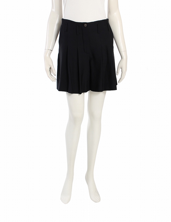 シャネル CHANEL キュロットスカート ショートパンツ 12C 黒 ブラック  