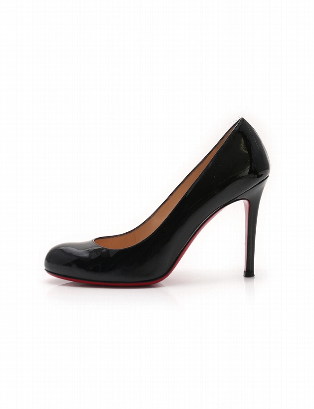 クリスチャンルブタンエナメルパンプス37.5 24.5 黒
