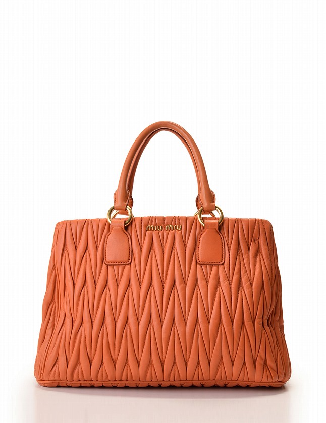 miu miu マテラッセ 2way ショルダー・ハンドバッグ（オレンジ） ミュウ Miu ショルダーバッグ マテラッセ オレンジ : NUIR BRAND