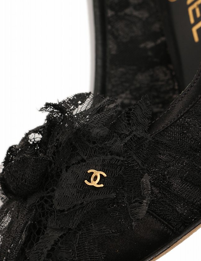 シャネル CHANEL パンプス ヒール ココマーク 黒 ブラック 23cm