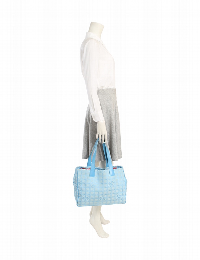 シャネル CHANEL トートバッグ ニュートラベルライン 水色
