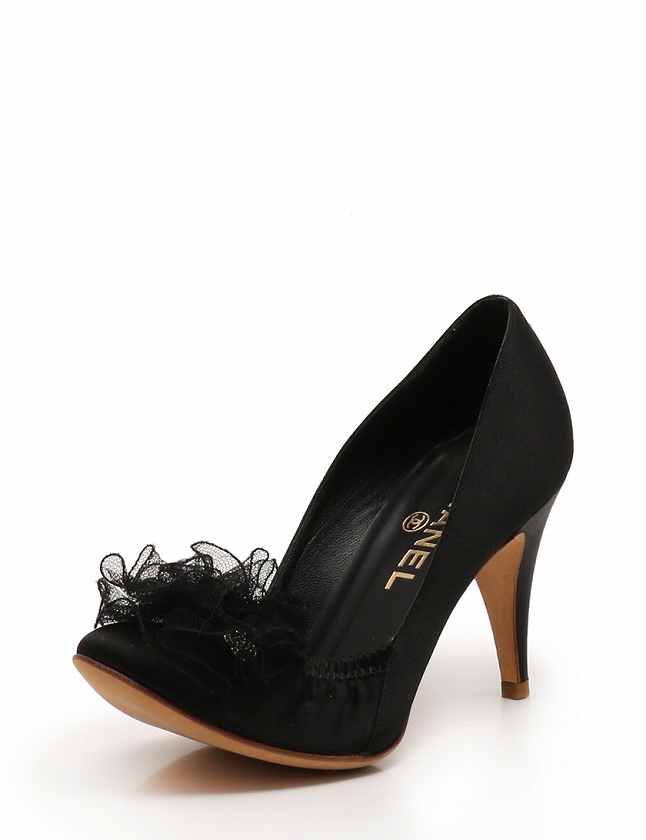 シャネル CHANEL パンプス ヒール 黒 ブラック 23cm シューズ 36 