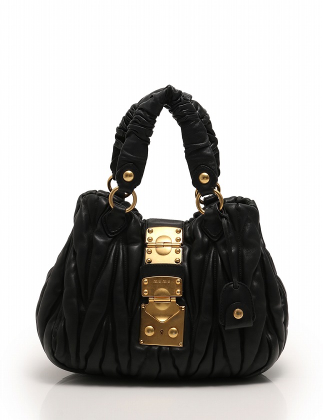 ミュウミュウ miumiu ハンドバッグ ショルダーバッグ マテラッセ 黒 