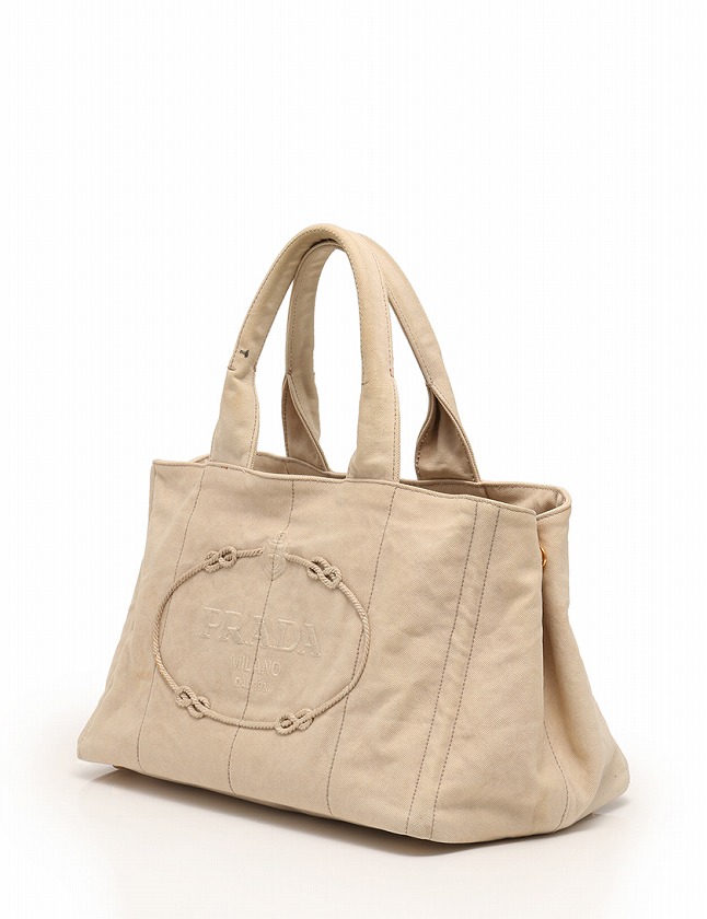 プラダ PRADA トートバッグ カナパ ベージュ キャンバス CANAPA DELAVE