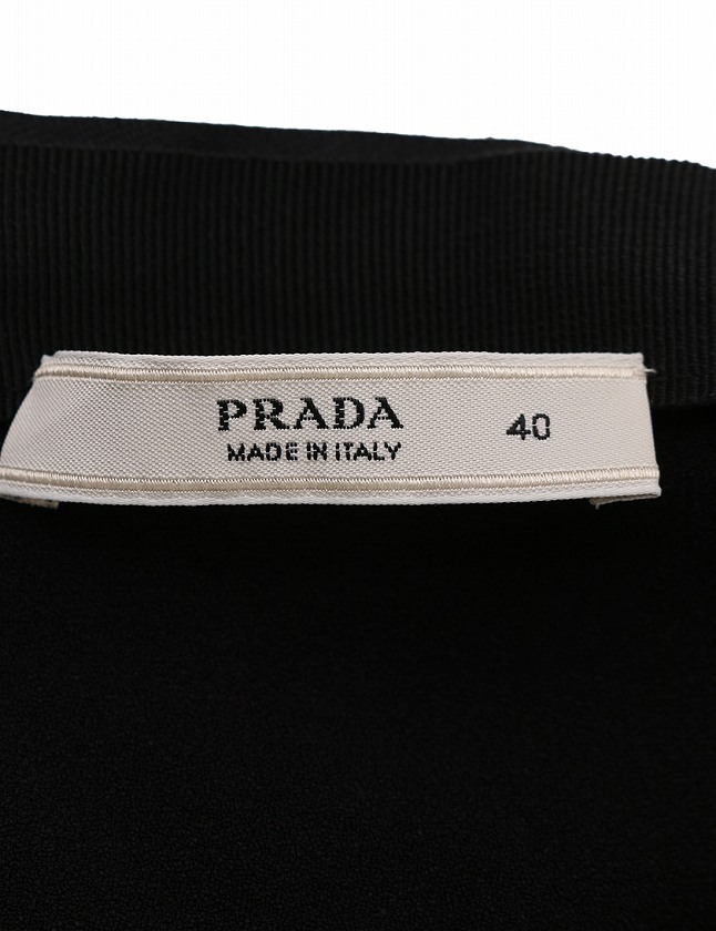 プラダ PRADA シャツ ブラウス 黒 ブラック M トップス ノースリーブ 