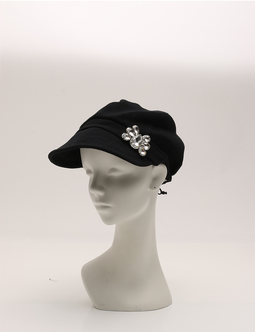 ミシェルマカロン Michell Macaron 帽子 キャスケット 黒 ブラック 小物 ビジュー 装飾 F コットン 綿 レディース 114 ベクトルパーク