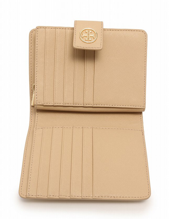 トリーバーチ TORY BURCH 財布 二つ折り ベージュ ゴールド 小物 
