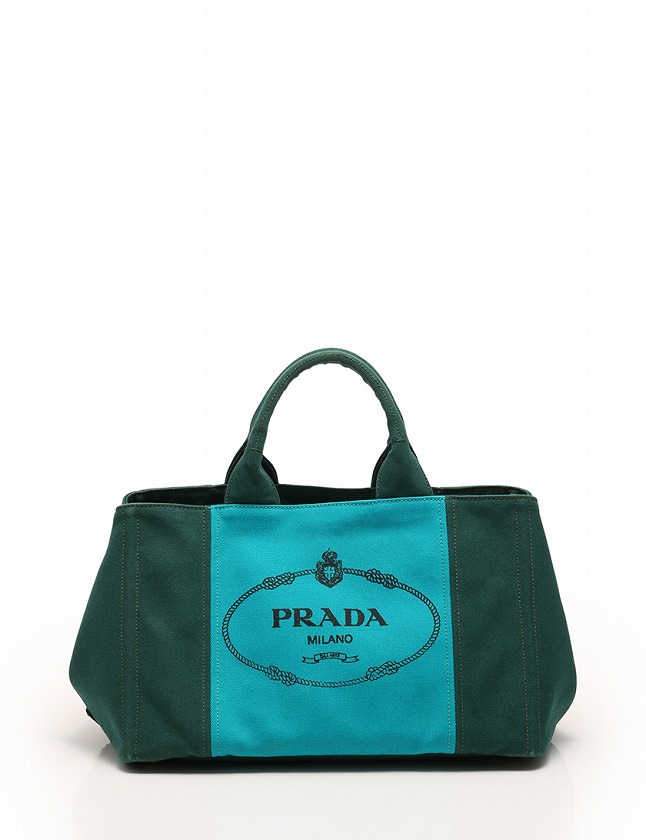 プラダ PRADA トートバッグ ショルダーバッグ 緑 グリーン 青 
