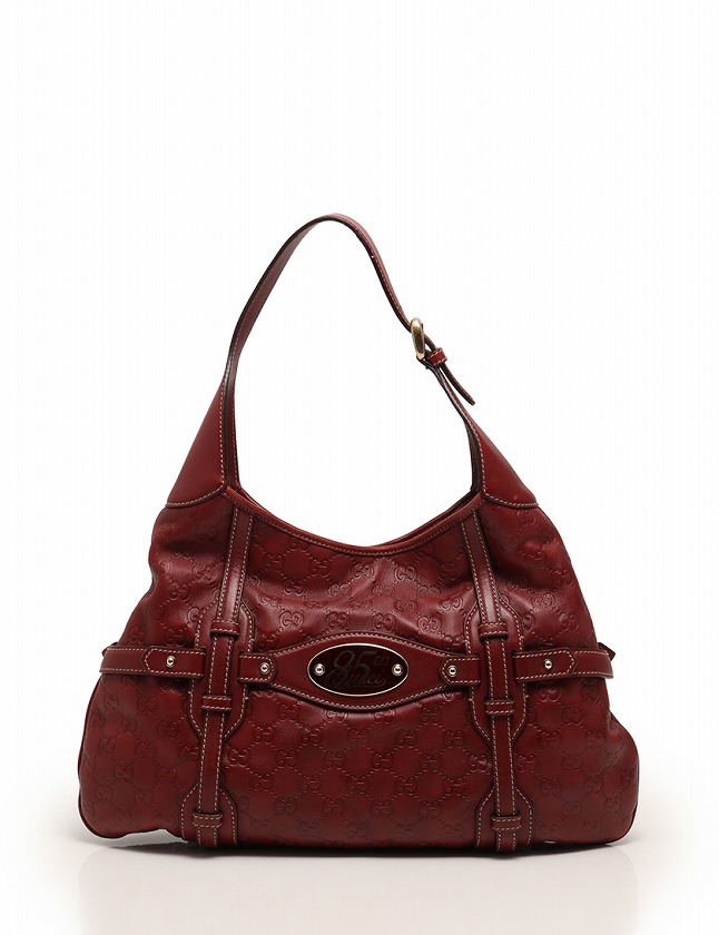 【良品】GUCCI グッチ レザー ハンドバッグ　Dリング　シボ革　ホーボー 良品】GUCCI グッチ レザー ハンドバッグ Dリング シボ革 ホーボー
