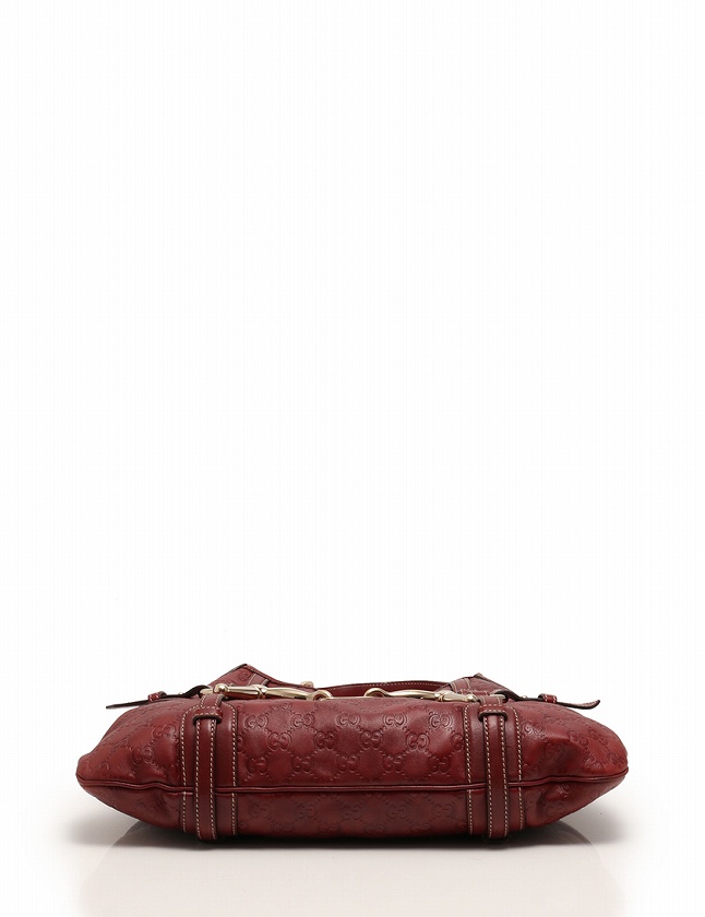 グッチ GUCCI ショルダーバッグ ホーボーバッグ グッチシマ 赤茶