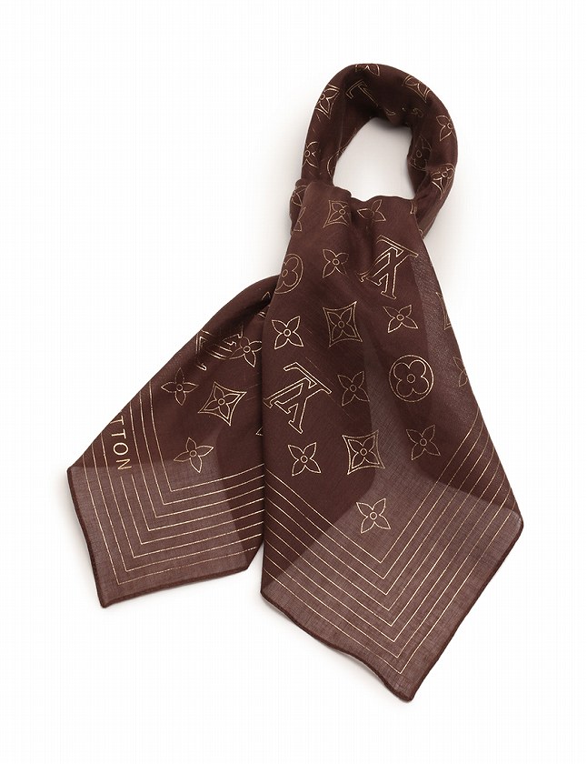 LOUIS VUITTON グラフィックロゴ スカーフ 58cm 未使用品✦LOUIDVUITTONルイヴィトン✦モノグラム柄スカーフ