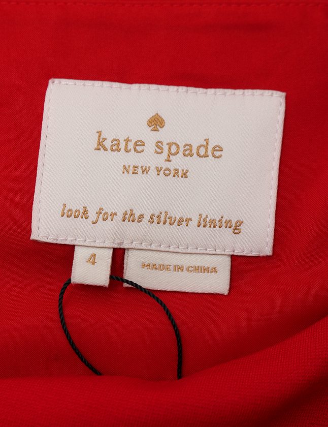 ケイトスペード KATE SPADE ワンピース ノースリーブ 赤 レッド M ミニ