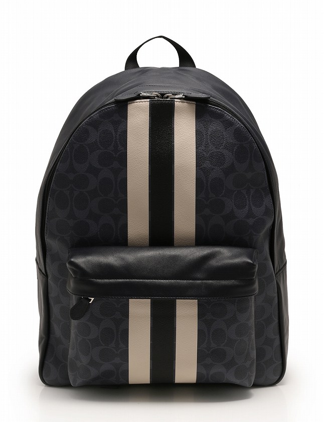 コーチ Coach バックパック リュック シグネチャー ネイビー アイボリー Pvc レザー F メンズ 114 ベクトルパーク