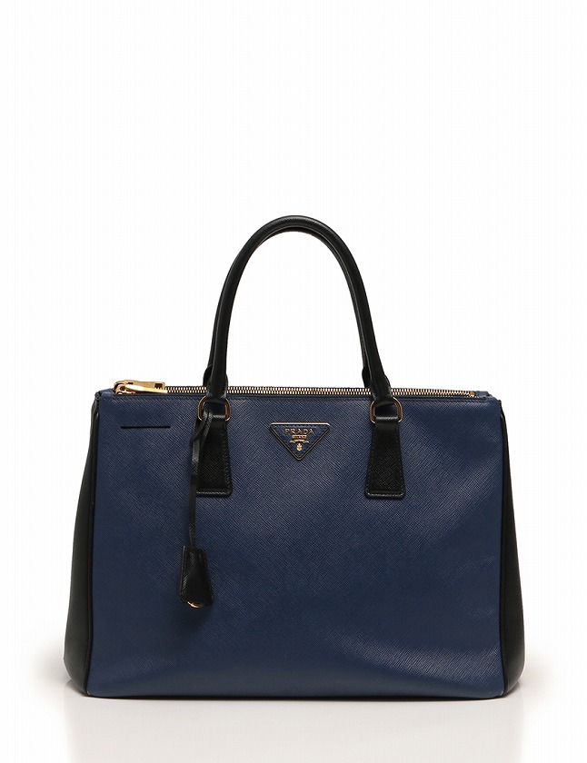 PRADA】バイカラー サフィアーノ レザー 臭う ハンドバッグ