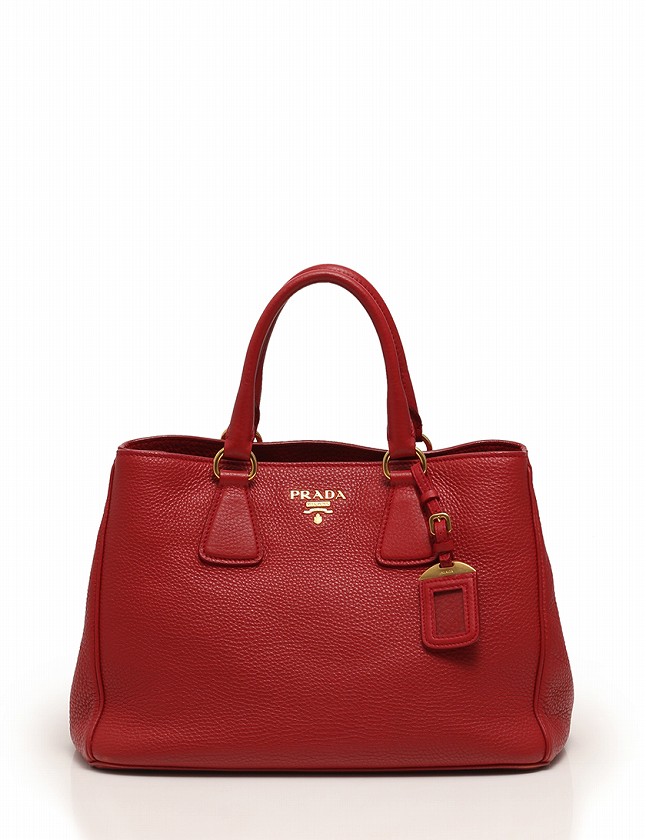 プラダ PRADA ハンドバッグ ショルダーバッグ 赤 レッド ゴールド 