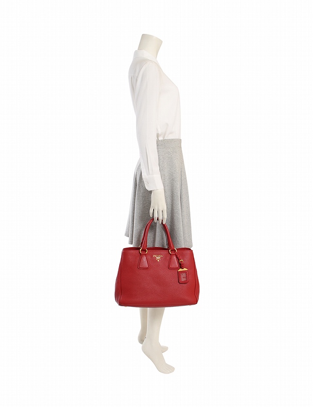 プラダ PRADA ハンドバッグ ショルダーバッグ 赤 レッド