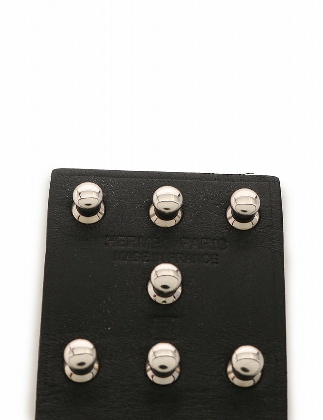 エルメス HERMES ブレスレット バングル 黒 ブラック シルバー