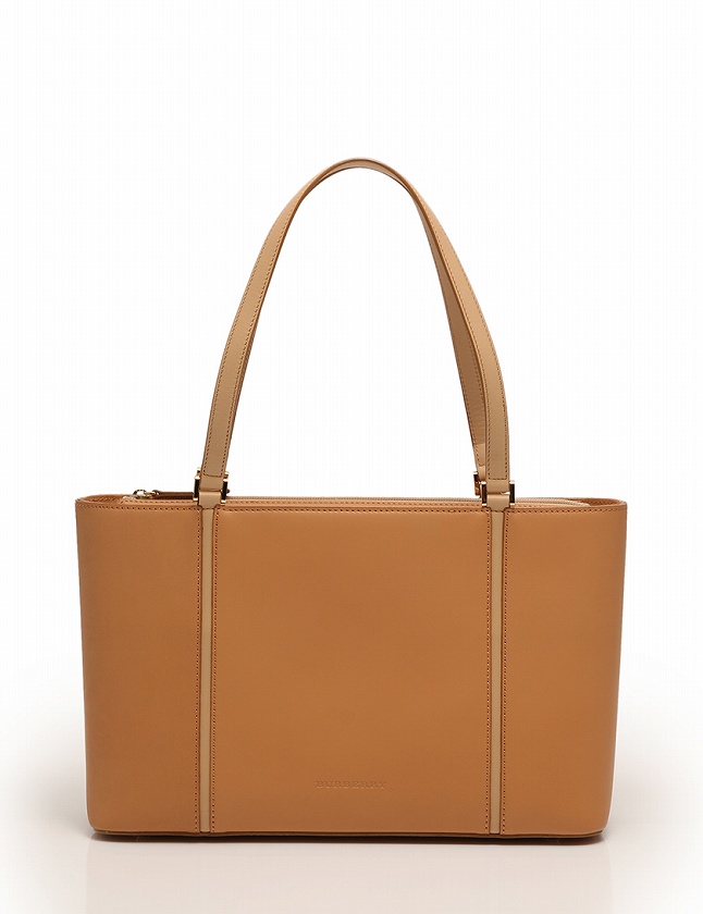 バーバリー BURBERRY トートバッグ ショルダーバッグ ベージュ レザー  