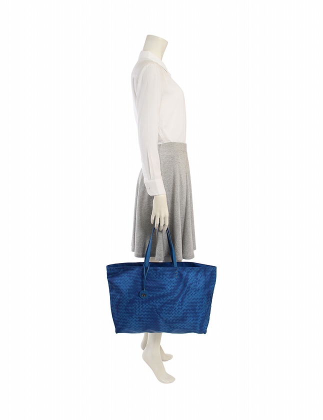 Bottega Veneta 青 レザートートバッグ 保存袋付き