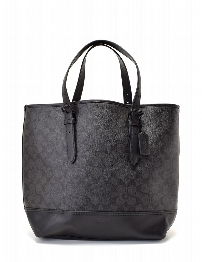 コーチ Coach トートバッグ ヘンリー シグネチャー 黒 ブラック Pvc レザー F メンズ 114 ベクトルパーク