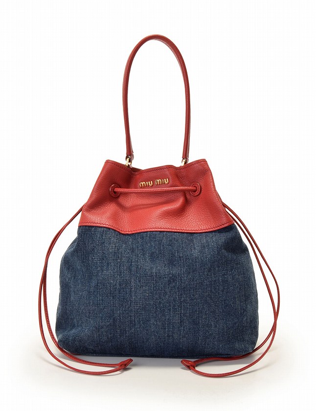 ミュウミュウ miumiu ハンドバッグ ショルダーバッグ 巾着 赤 青 
