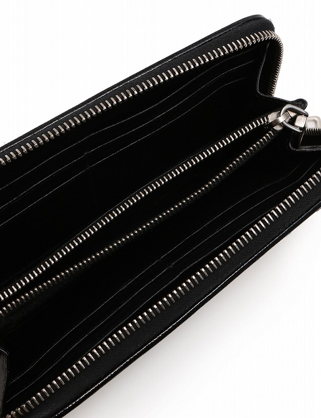 プラダ PRADA 長財布 ラウンドファスナー ブラック 黒 小物 エナメル 